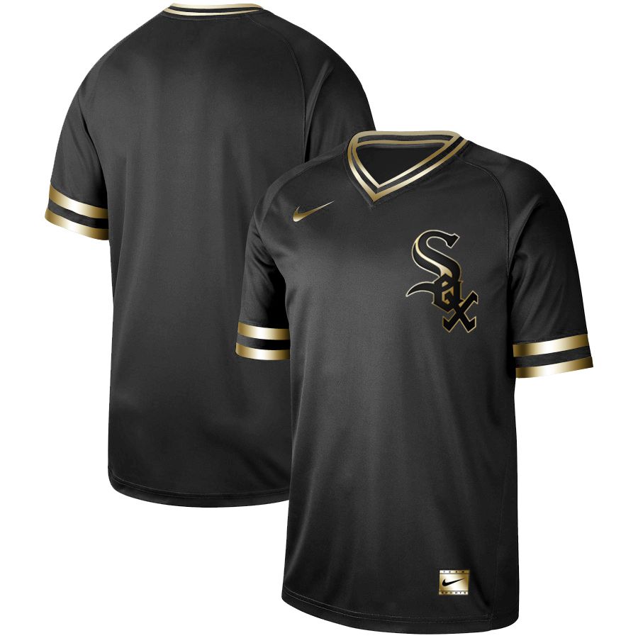 Men Chicago White Sox Blank Nike Black Gold MLB Jerseys